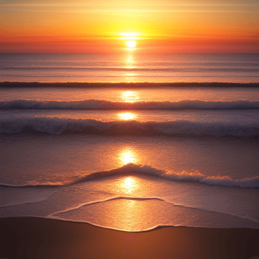 AI generated: chillout sunset over peaceful ocean, a realistic photo,