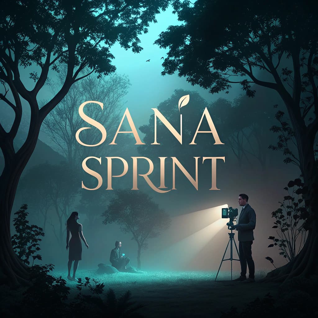 AI generated: Elegant text "Sana Sprint" transforming into beautiful flowing visuals, artistic metamorphosis, a se...