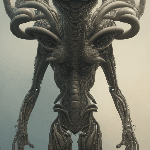 AI generated: Custom Alien, blocky style, character sheet, intricate artwork . octane render, trending on artstati...