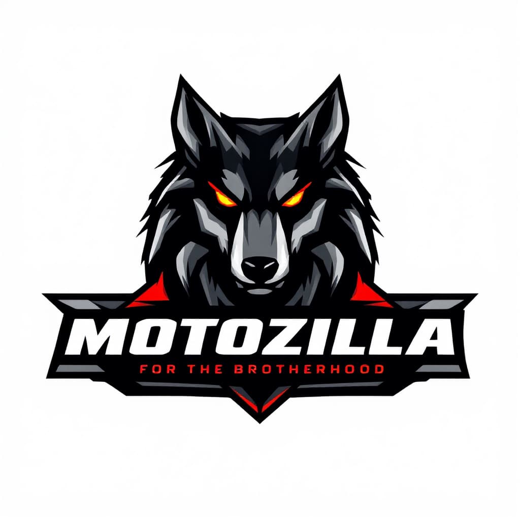 AI generated: "Design a logo for the brand 'Motozilla' with the slogan 'For the Brotherhood.' The centerpiece is a...