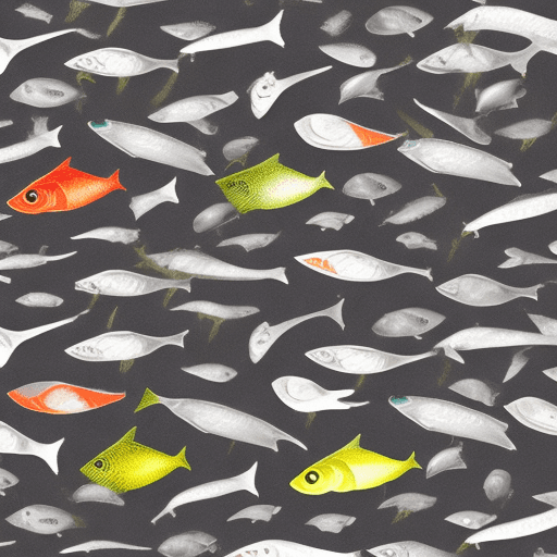 AI generated: a few minimalistic fish patterns that resemble fishing baits