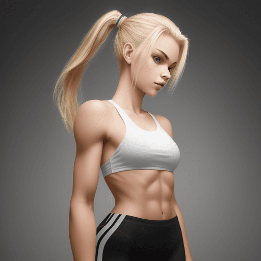 AI generated: Please describe a stunning Slavic girl 18 years old. She has blonde hair styled in a ponytail, a sli...