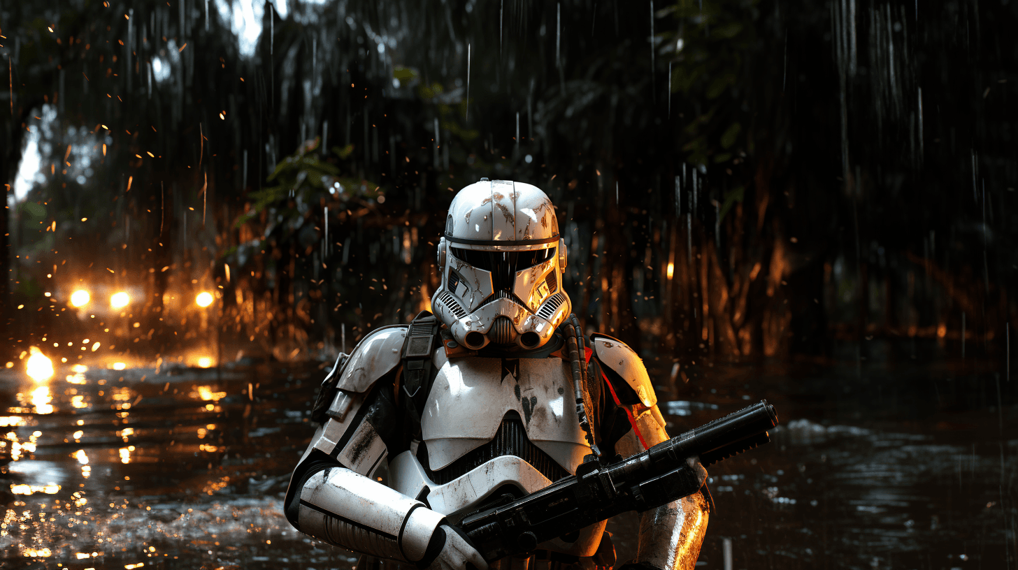 AI generated: Star Wars Trooper, portrait, ultra realistic, 8k, photo realistic, cinematic, very detailed, cinemat...