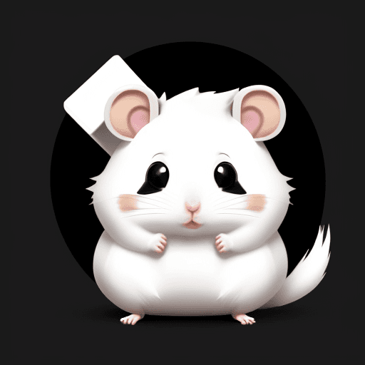 AI generated: Hamster called dream, cartoon, cute, white body and black face