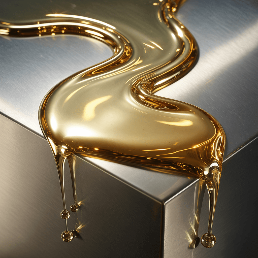 AI generated: SMOOVE GOLD LIQUID, OBERFLÄCHE, LIGHT REFLECTION,
DRAUFSICHT, PATTERN