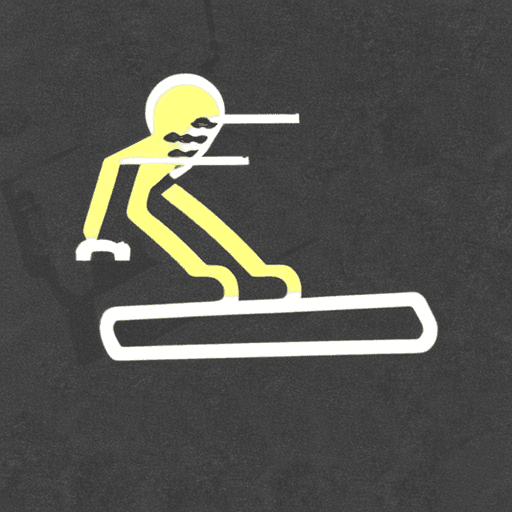AI generated: A minimalistic vector-style icon representing a snowboarder performing a frontside rodeo with a tail...