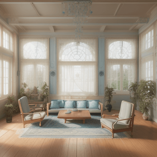 AI generated: High resolution photography interior design, dreamy sunken living room conversation pit, wooden floo...