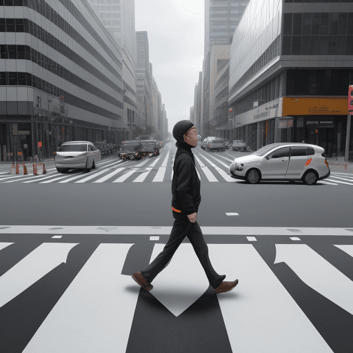 AI generated: smart crosswalk system, people, safety, sensor, ai
