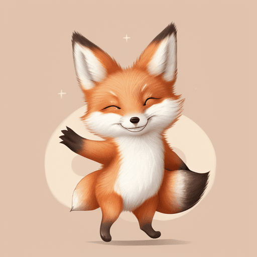 AI generated: Cute small Fox waving at me and smiling greeting , realist