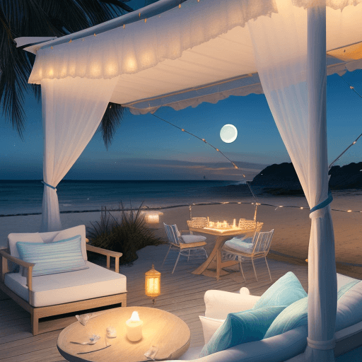 AI generated: A serene coastal location with a gentle breeze and the soothing sound of waves. The light blue and w...