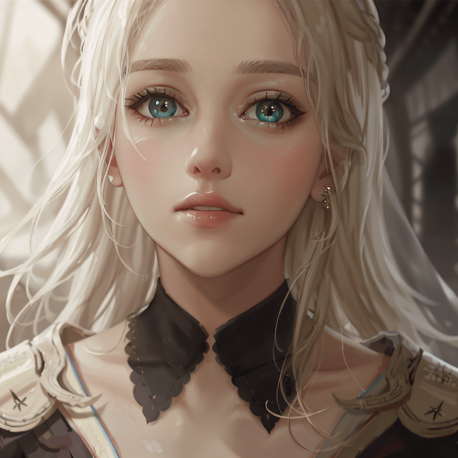 AI generated: portrait closeup of an ((unbelievably stunning)) woman with blonde hair ,epic (photo, studio lightin...