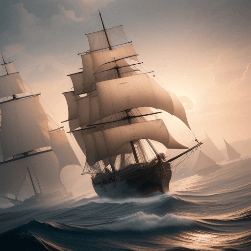 AI generated: Photo of a ultra realistic sailing ship, dramatic light, pale sunrise, cinematic lighting, battered,...