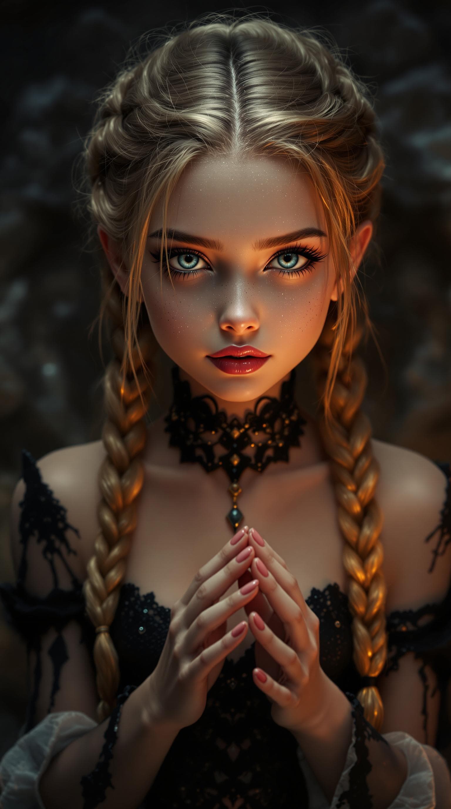 AI generated: a professional photo of a most beautiful 4th grade girl in the world, vampire, in a highly detailed,...