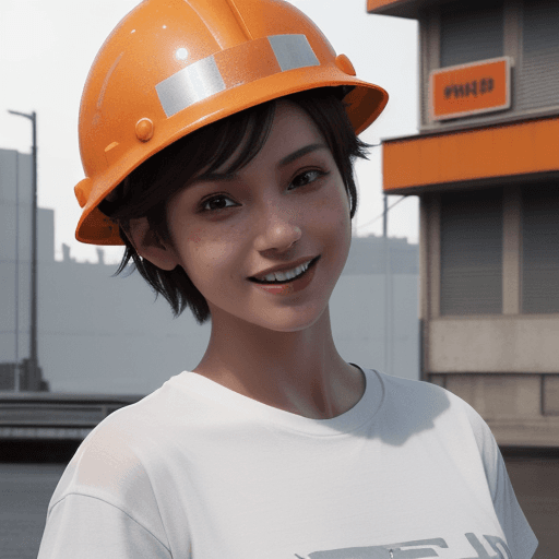 AI generated: avatar ok me, with an orange construction helmet, photorealistic, high contrast, 8k HD, detailed, hy...