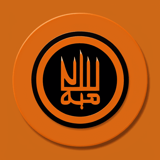 AI generated: icon/logo restaurant, illustration logo, orange, black, high detail, yemen food.