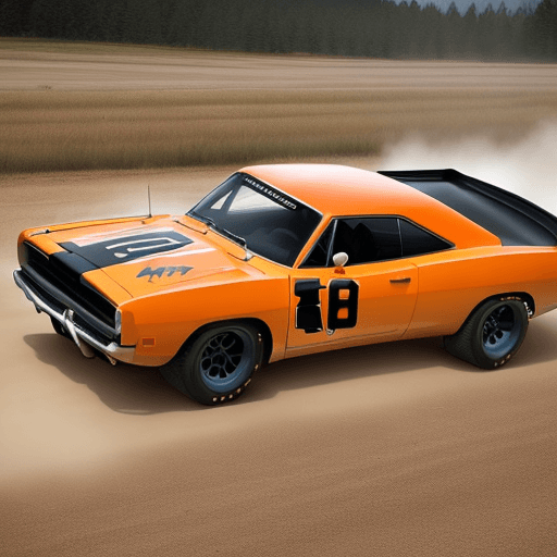 AI generated: dodge charger 1970 rally car inspired by Porsche classic rally cars with wide body fender flares mix...