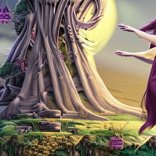 AI generated: Epic  magical  scene in a fantasy Landscape,Insane detailed different full body image ,in different ...