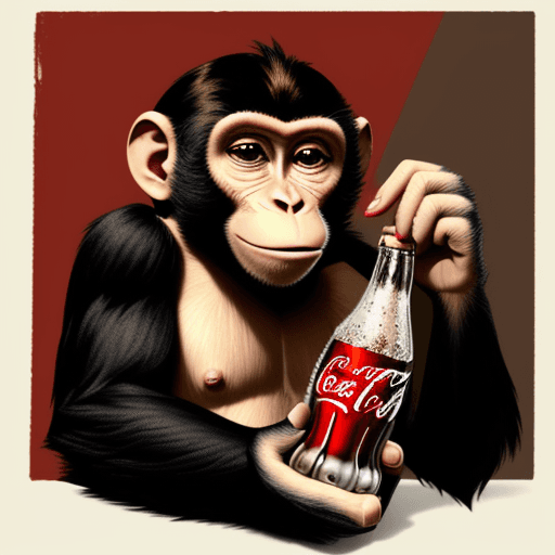 AI generated: monkey drinking coca cola
