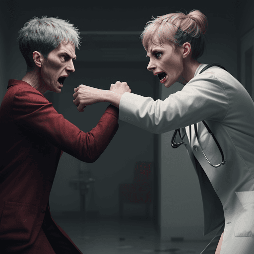 AI generated: Psycho fight with doctor,4k, ulra hd 