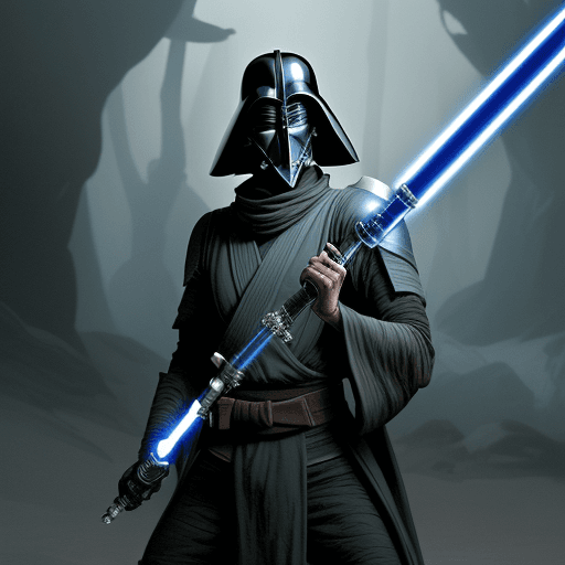 AI generated: skilled swordsman known for his prowess with a double-bladed lightsaber in star wars universe and mu...