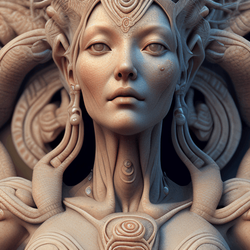 AI generated: Goddess close-up portrait of flesh and humanity. body and anatomy, intricate artwork . octane render...