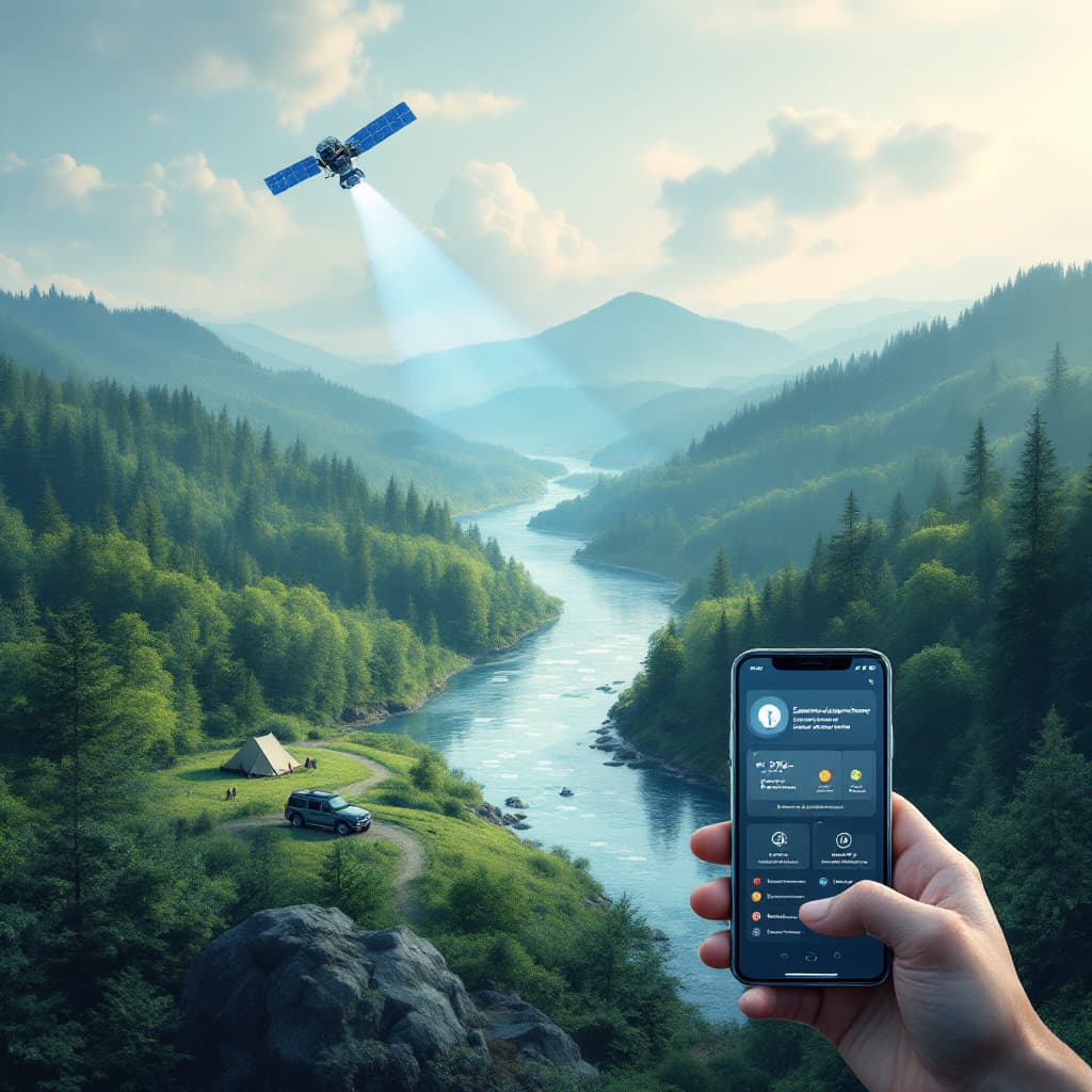AI generated: “Create a highly detailed illustration of an environmental monitoring system in a natural landscape:...