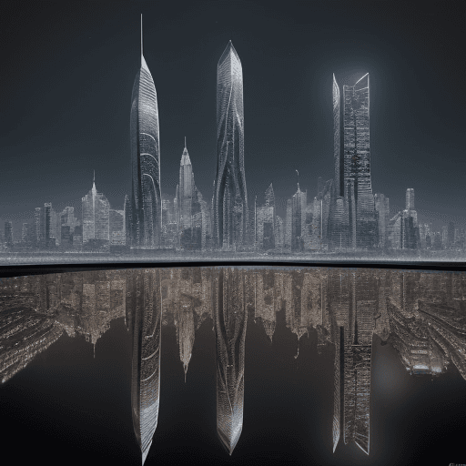 AI generated: Imagine a bustling cityscape with skyscrapers that seem to reach for the stars. Each building should...