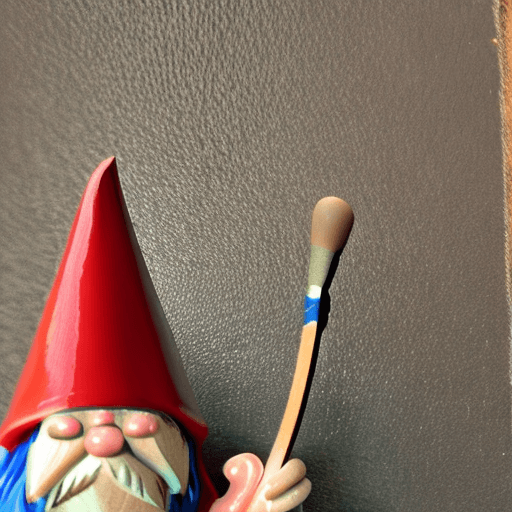 AI generated: archer style gnome with a match
