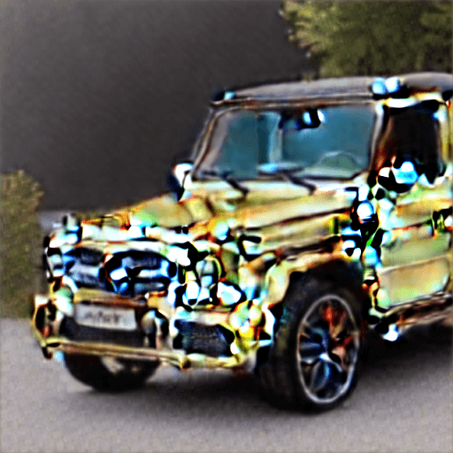 AI generated: a gold Mercedes AMG G 63, unsplash --v 5. 2