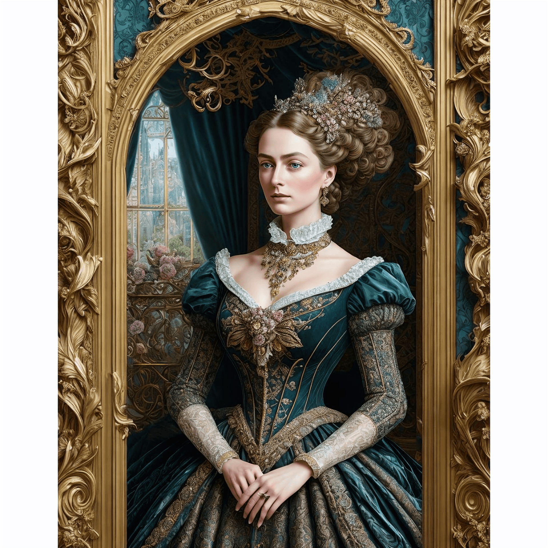 AI generated: A mesmerizing blend of pixelated chaos and hyper-detailed fantasy realism, depicting the elegance of...