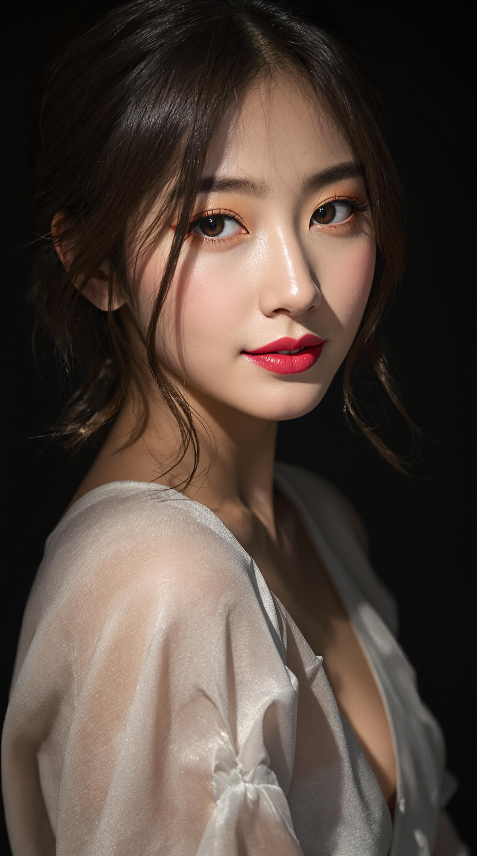 AI generated: (Bae Suzy inspired:1.3), beautiful face, delicate features, soft smile, captivating eyes, (slight po...