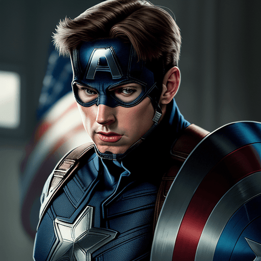 AI generated: Captain America es un personaje de cómic publicado por Marvel Comics , de los Vengadores, hiperdetal...