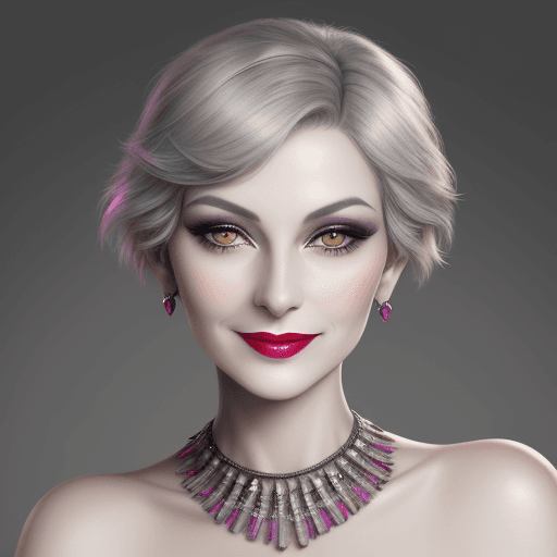 AI generated: Old hyper realistic headshot headshot photo from 1920 of an elegant woman, short grey hair, slim, sk...