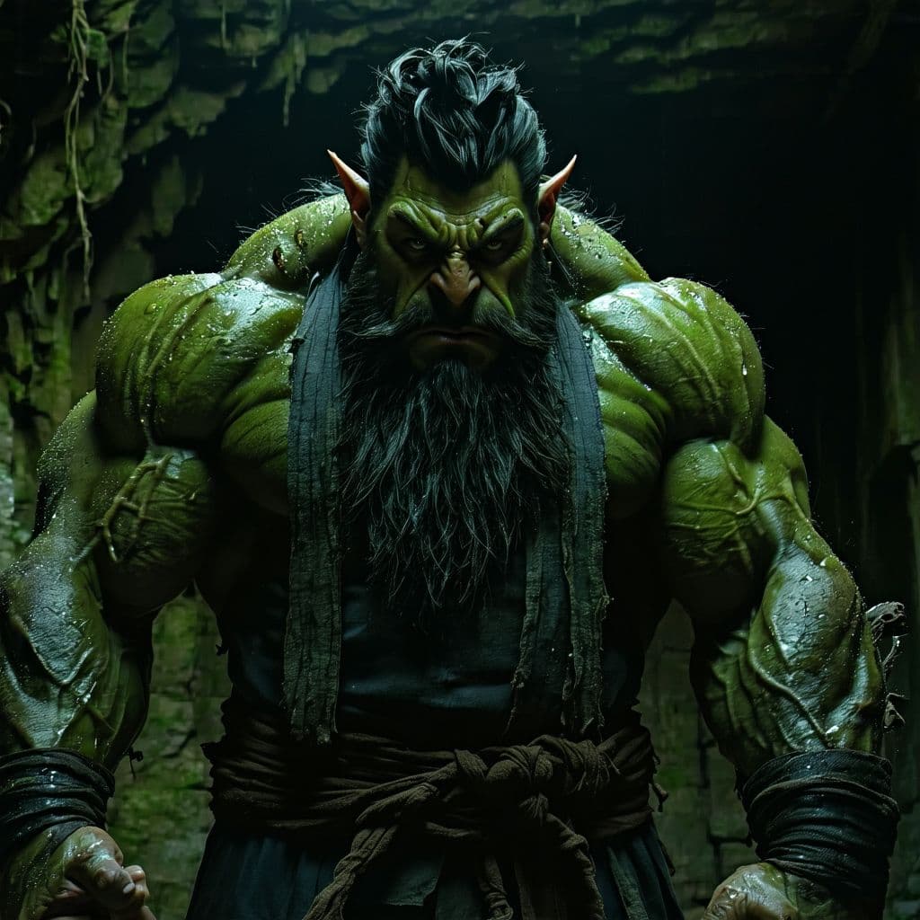 AI generated: extremely detailed, NSFW, ultra bara hardcore scene. A nude, massively muscular, rugged mature man A...