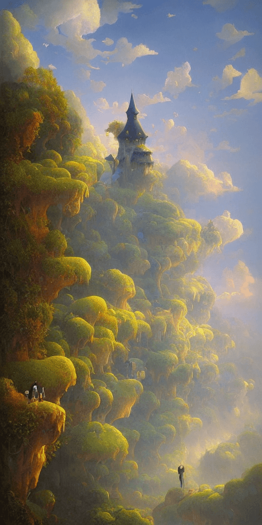 AI generated: caring of the environment like paradise, like illustration of ["gediminas pranckevicius":3, christop...