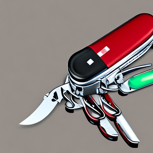 AI generated: a Swiss army knife with four functions. 