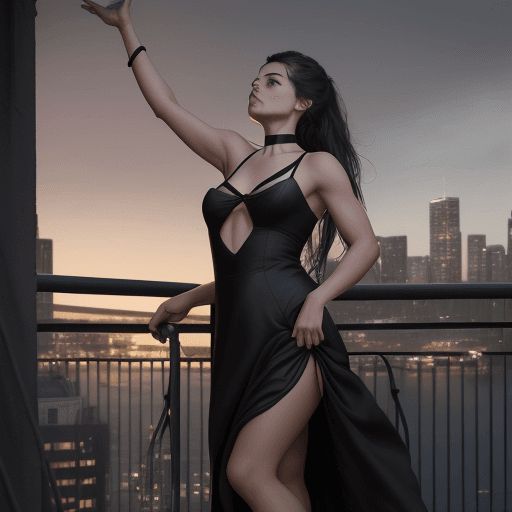 AI generated: Photo of a ultra realistic sailing ship, dramatic light, palA joyous woman stands on a balcony again...