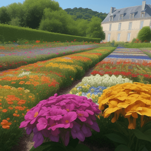 AI generated: Autochthonous flowers of France, flowers of much color and diceño