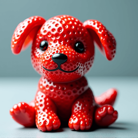 AI generated: Strawberry shaped like a puppy