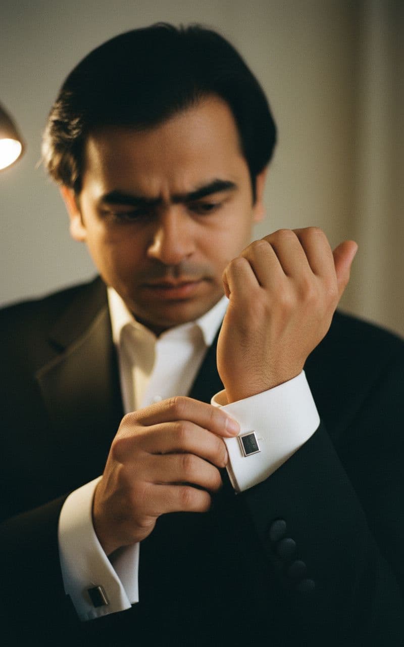 AI generated: Adjustment of Cufflink (Detailed Mid-Shot)
Ultra-realistic, mid-shot portrait focusing on a precise...
