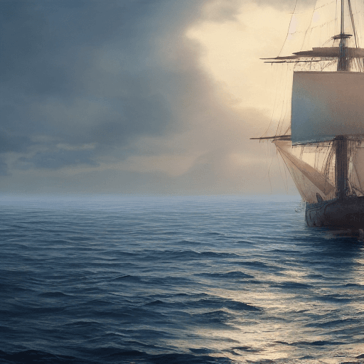 AI generated: Photo of a ultra realistic sailing ship, dramatic light, pale sunrise, cinematic lighting, battered,...