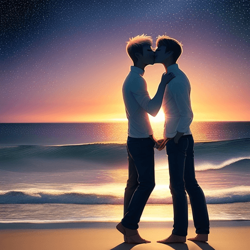 AI generated: Silent Whispers: When Love Finds Its Voice, Boys love,  perfect proportions good looking handsome, c...