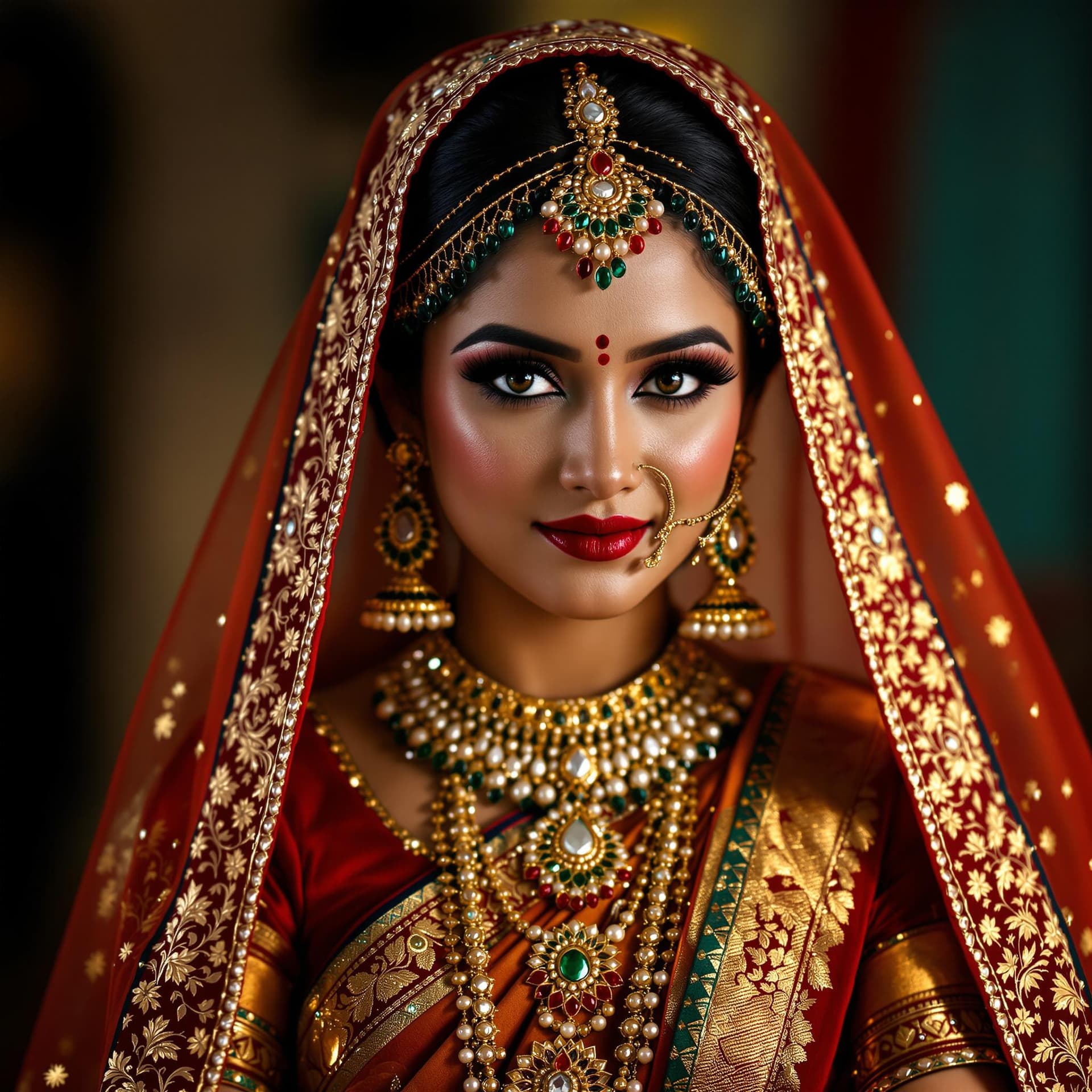 AI generated: a beautiful kerala bride in traditional saree,bride similar to actress Aiswarya rai, in the style of...