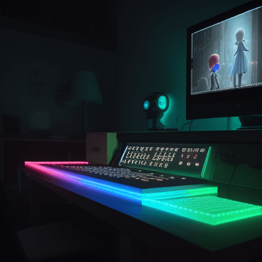 AI generated: High resolution photography, inside out, control table, a box with five buttons with colours wich ha...