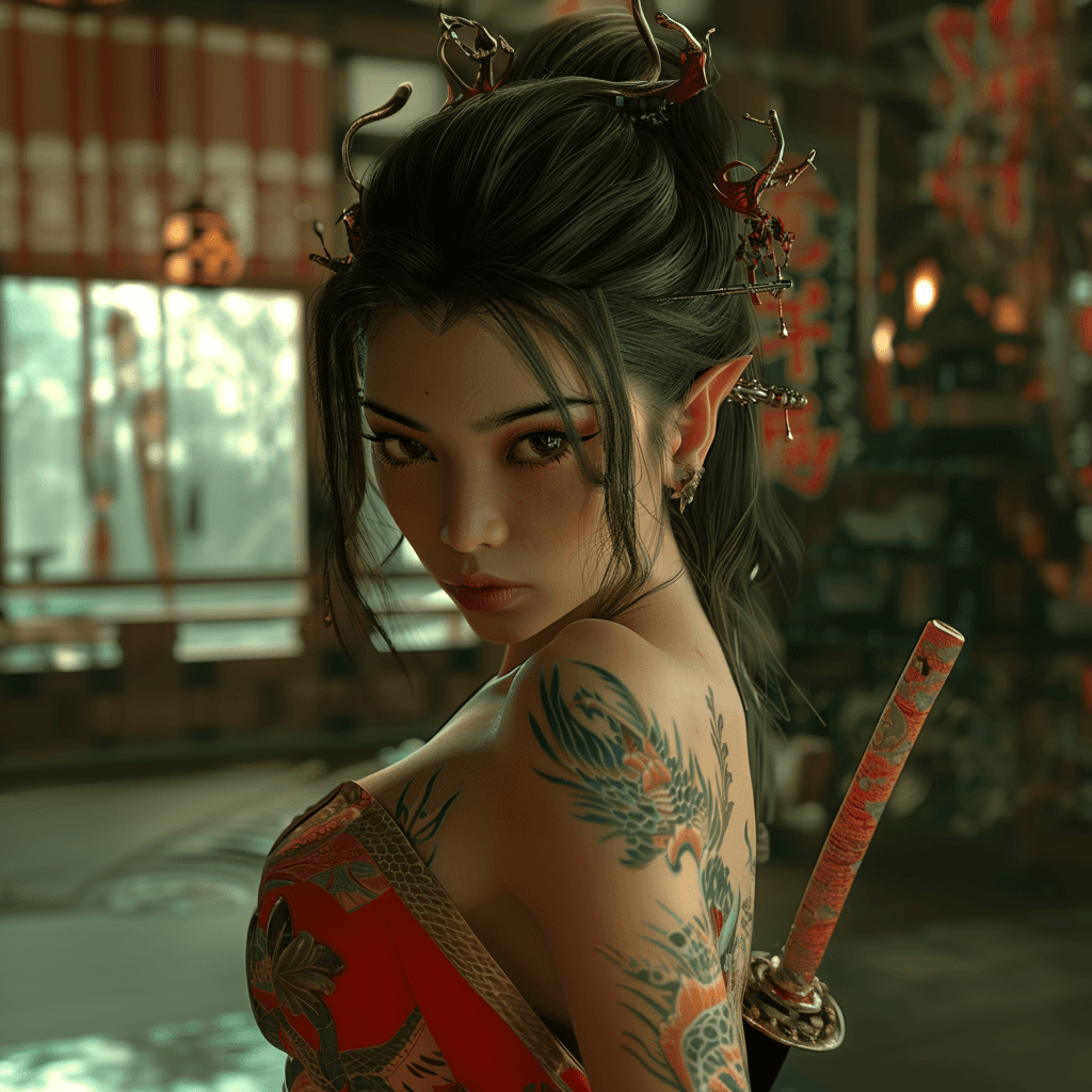 AI generated: Yakuza tattoo