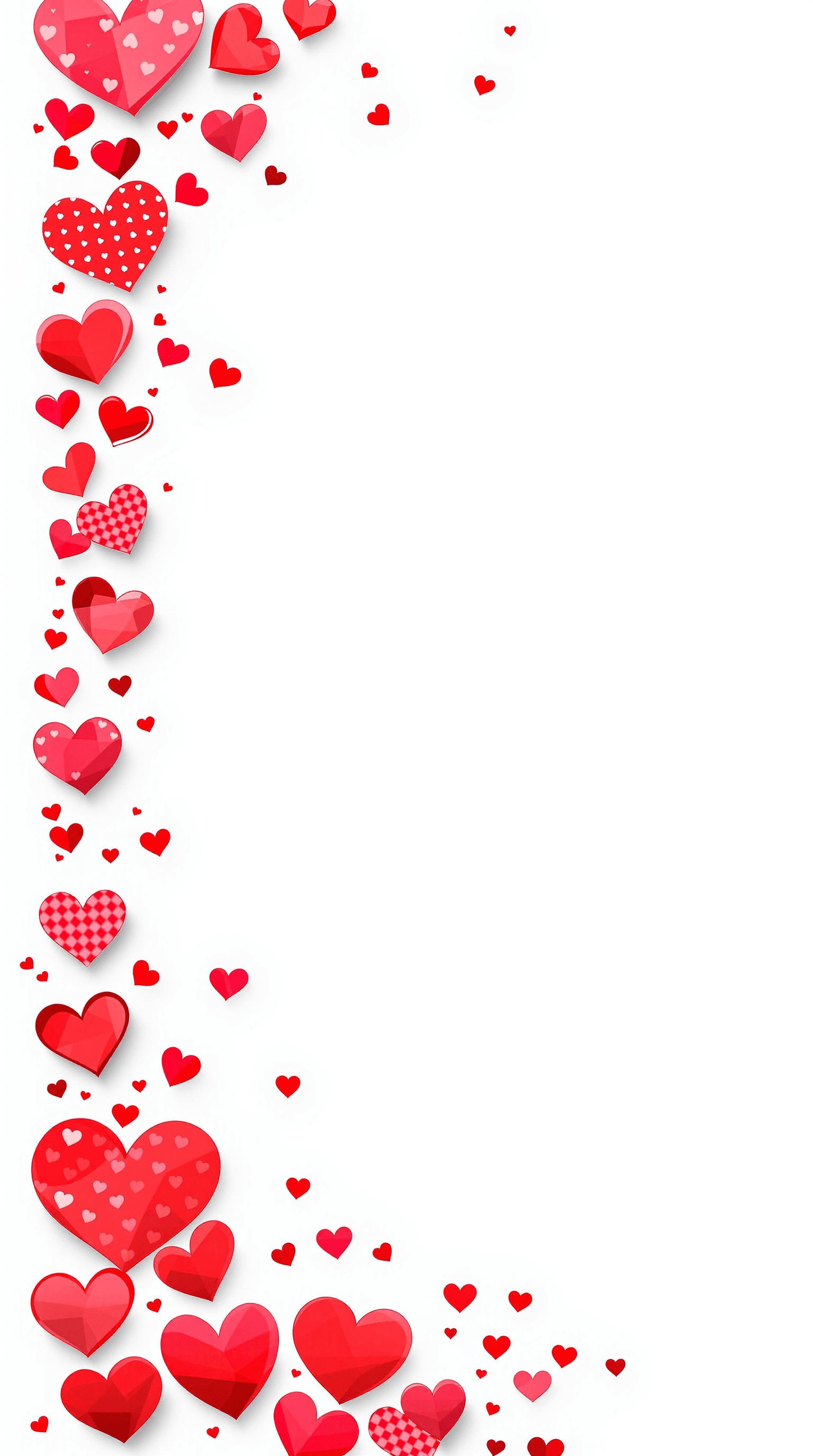 AI generated: Valentine's card design, red heart border, minimalist, white background, romantic, love theme, scatt...