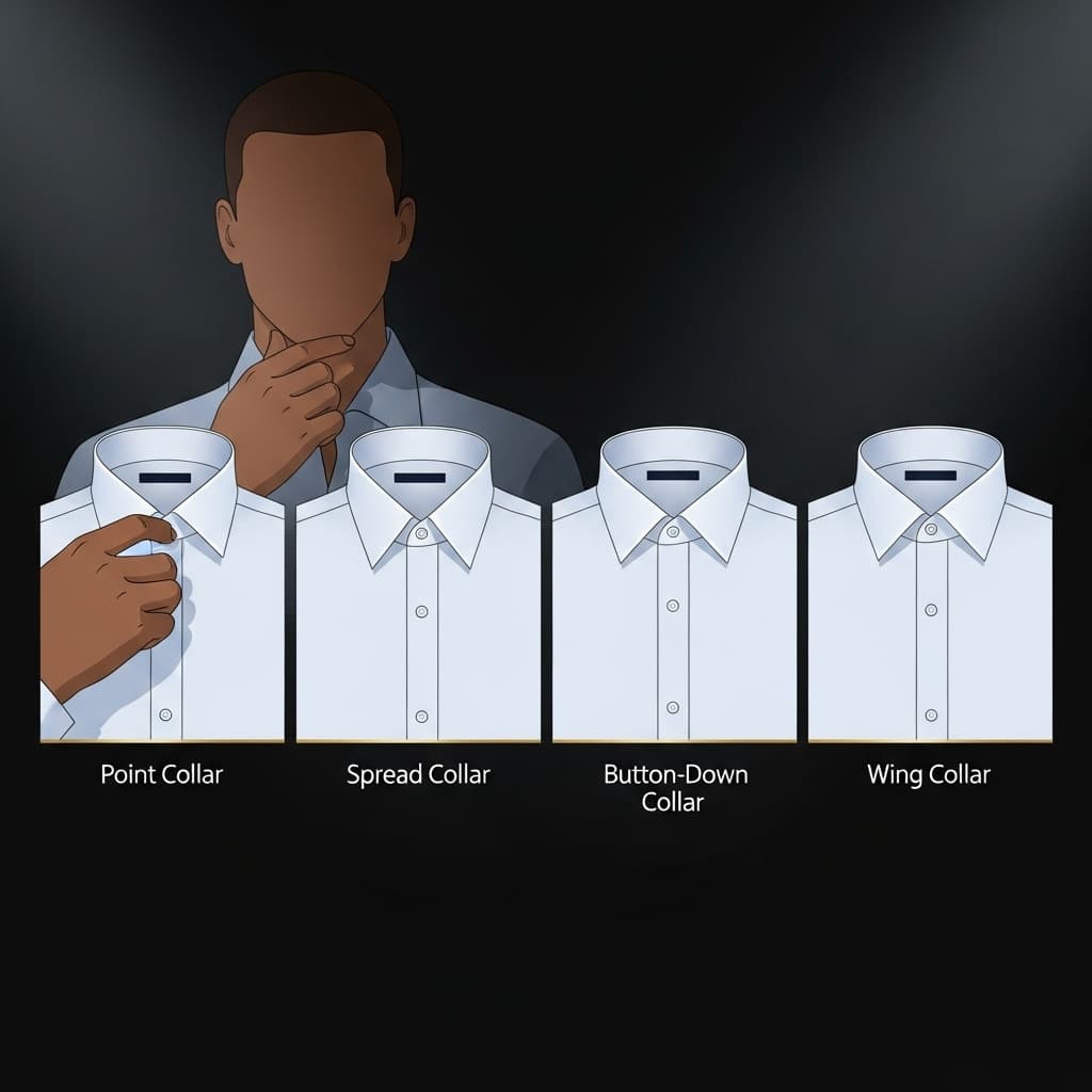 AI generated: create an image of a brown skinned man, A minimalist, elegant fashion infographic showing four men’s...