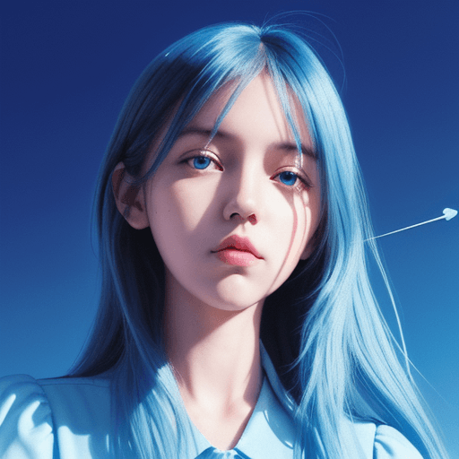 AI generated: Dream Catcher, in the style of crisp neo-pop illustrations, sky-blue, nightcore, trompe-l'œil illusi...