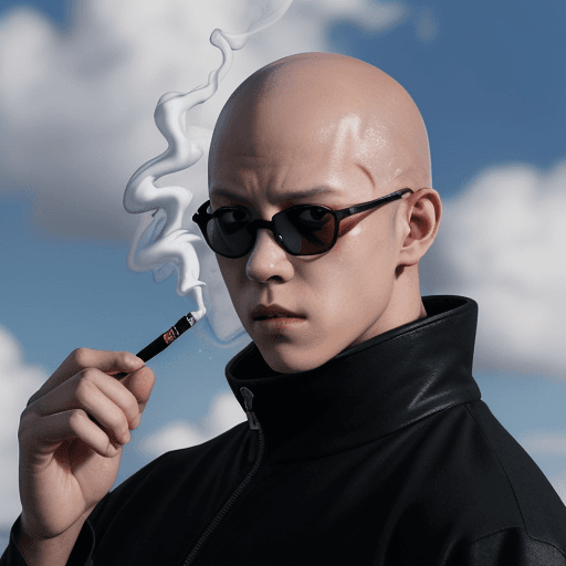 AI generated: An anime-style image of Jujutsu Kaisen, with only one protagonist. The protagonist is a bald young m...
