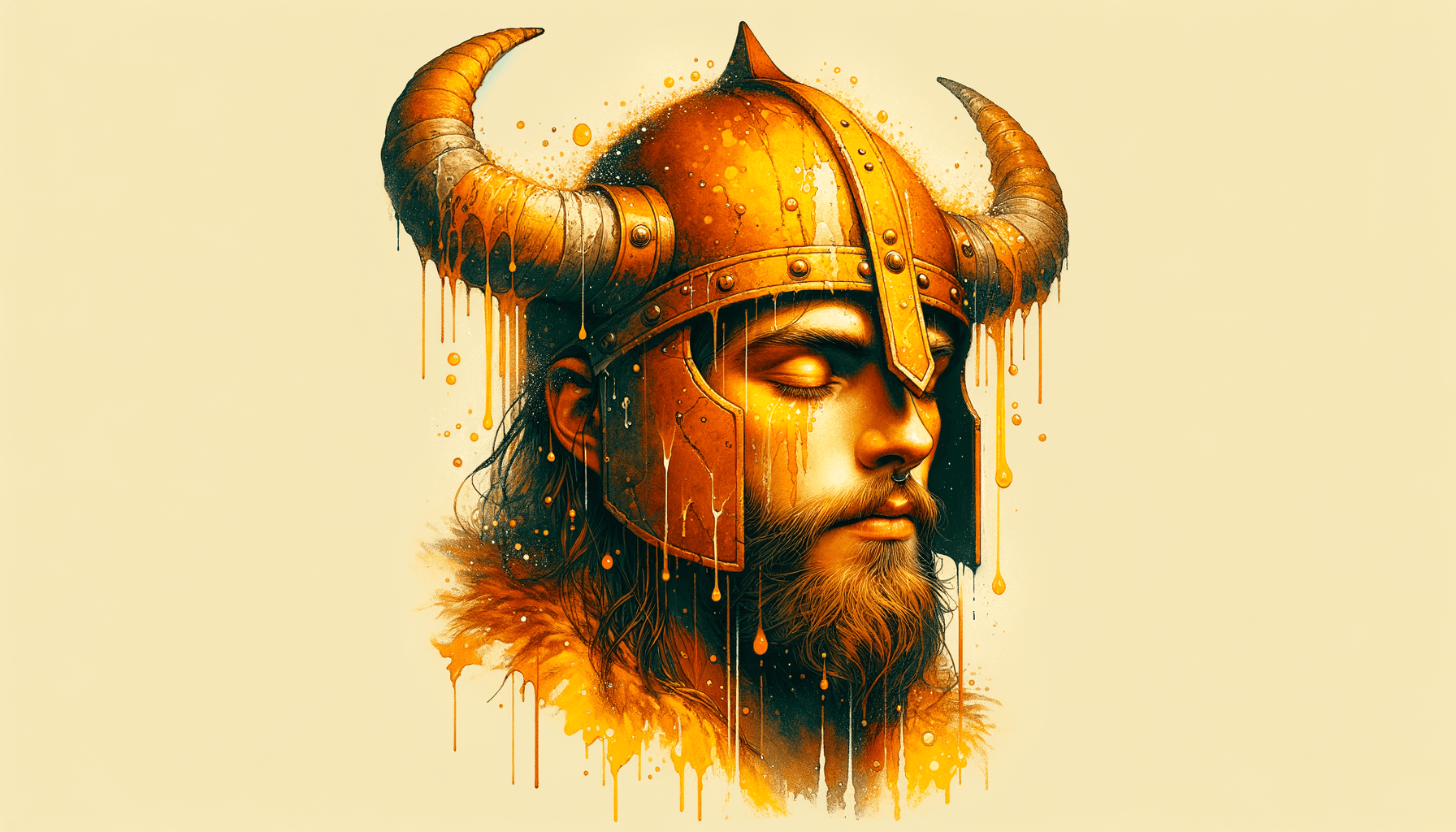 AI generated: paint drip, yellow and brown